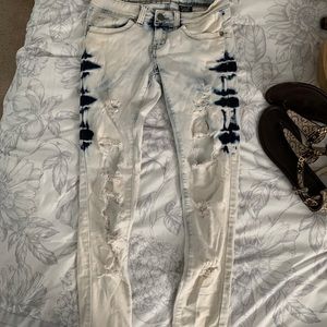 Acid wash ripped jeans size 3/4